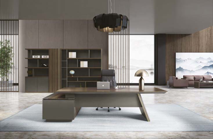 Modern L-Shaped Executive Office Desk with Left Storage Return EXD-L2600-WG-01