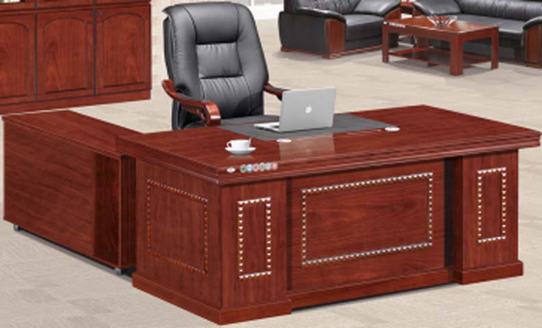 Traditional Mahogany L-Shaped Solid Wood Executive Office Desk with Side Return EXD-L-MAH-2800