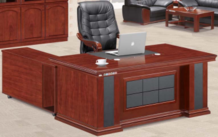 Redwood Veneer L-Shaped Executive Desk with Castered Left Return ED-L2400-RW-CR
