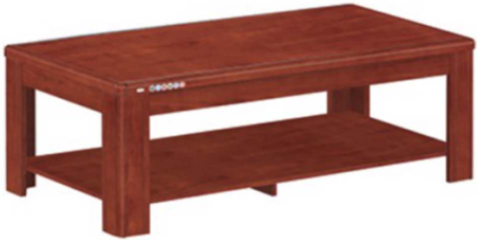 Reddish Brown Solid Wood Heating Coffee Table with Lower Open Storage Shelf CT-HEAT-RW-1500