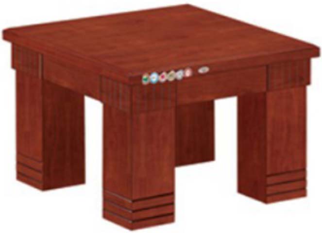 Red Brown Wood Veneer Convertible Dining Height Automatic Mahjong Table AMT-RW4L-1040