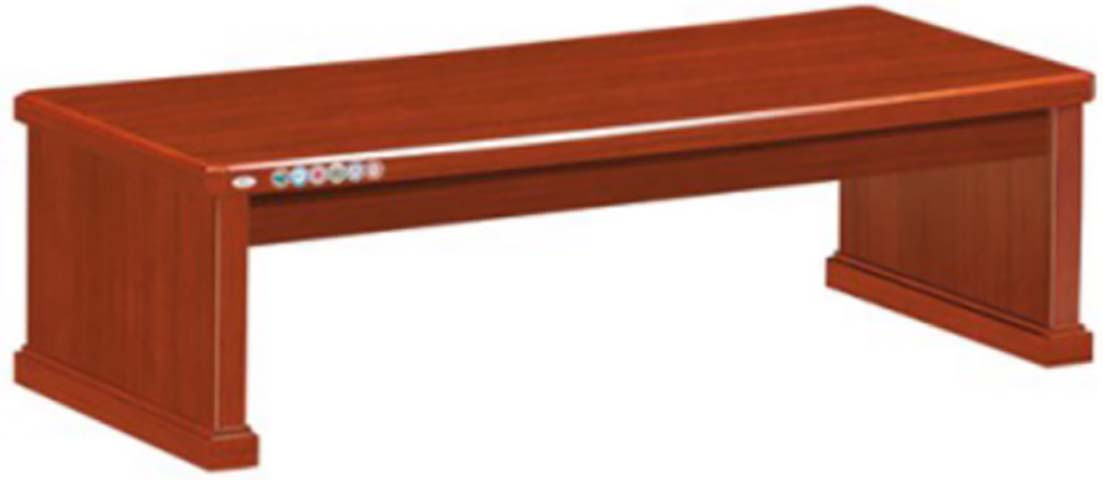 Traditional Red Wood Reception Coffee Table with Integrated Device Controls REC-CT-PED-1450R