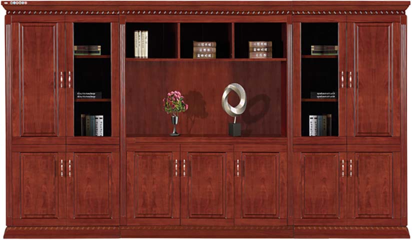 Traditional Mahogany Finish Executive Office Background Bookcase Wall Unit EX-BOOK-3600-HM