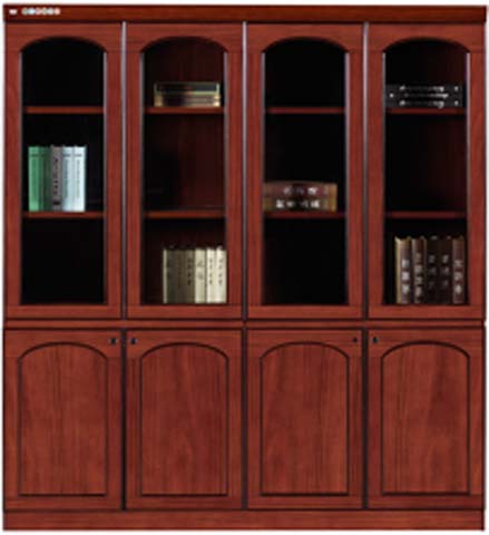 Traditional Mahogany Finish 8-Door Office Display Bookcase OBC-8DR-MAH-AR