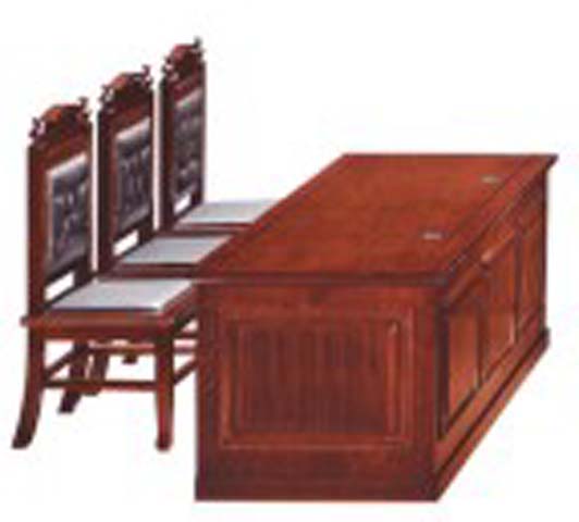 Formal Carved Solid Hardwood Rectangular Conference Table with Matching Armless Side Chairs CT-PANEL-3600MAH-10CH