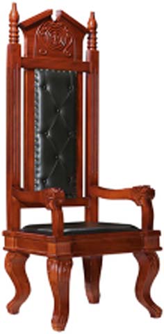 Ornate Carved Solid Wood High-Back Ceremonial Armchair OAK-HB-ARM-001