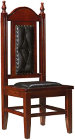 Traditional Dark Cherry Armless Dining Side Chair with Black Tufted Faux Leather DC-CHY-460-BLK-TFT