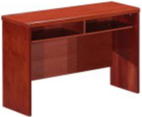 Reddish Brown Wood Executive Office Desk with Rear Open Storage Cubbies EXEC-PAN-1830-RB
