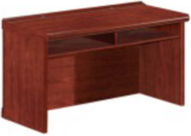 Traditional Mahogany Finish Executive Desk with Front Open Divided Storage Shelf EXD-MAH-1830-OPENSHF