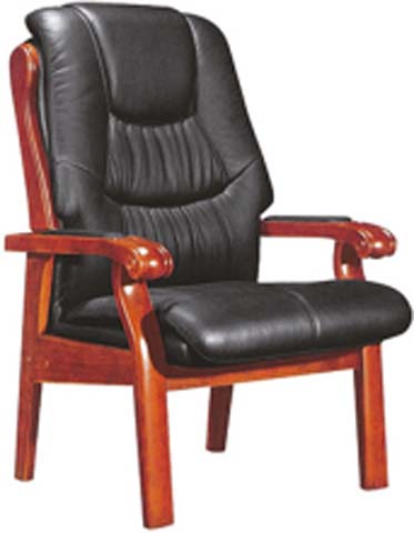 Wooden Frame Leather Upholstered Conference Guest Chair WFG-CHR-001