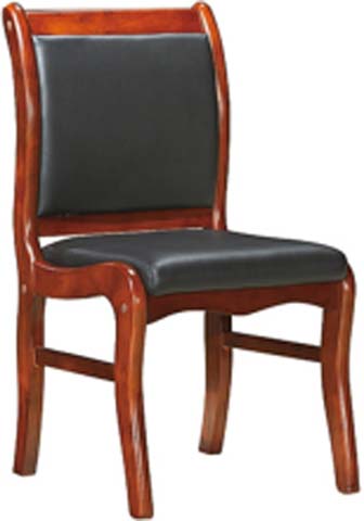 Armless Solid Wood Frame Black Faux Leather Office Conference Side Chair OSC-WF450-BLK