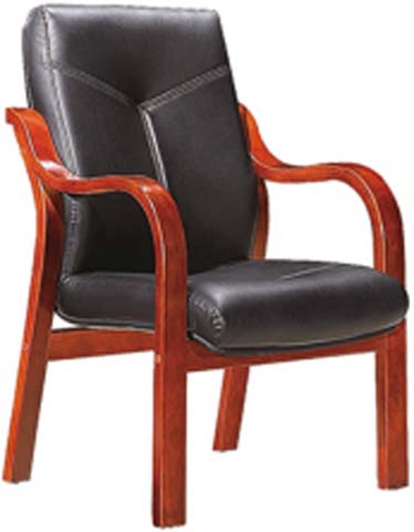 Fixed Arm Guest Chair with Wood Frame and Faux Leather Upholstery WFG-001-FX
