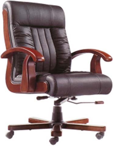 Black Vertical Channel Stitched Leather Executive Office Chair with Solid Wood Arms and Base EXEC-WD-001-BLK