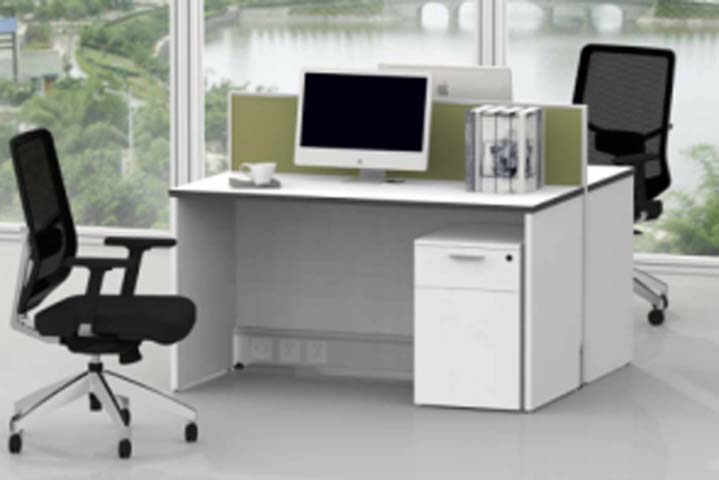 2-Person Face-to-Face Office Workstation with Privacy Divider and Mobile Pedestal WS2-FTF-WG-1600