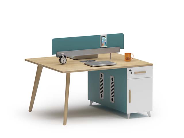 Single-Sided Office Workstation Desk with Attached Storage Pedestal and Privacy Divider OWS-1400-SW