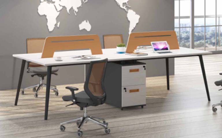 2-Person Panel Divider Office Workstation with Mobile Pedestal WS-2P-DIV-2400