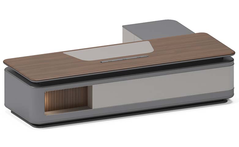 Modern L-Shaped Executive Office Desk with Integrated Storage EXD-L-2000