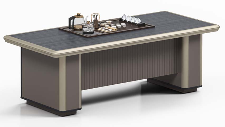Rectangular Office Tea Coffee Table with Integrated Modesty Panel CT-RECT-2400-TEA-01
