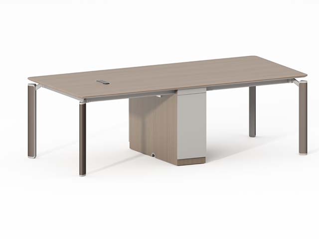 Light Wood Grain Fixed Height Executive Office Desk EXD-LW2000-CYL-01