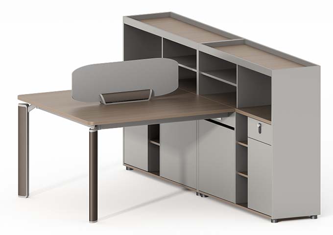L-Shaped Executive Workstation with Integrated Storage Hutch and Privacy Divider OFD-LWS-1600