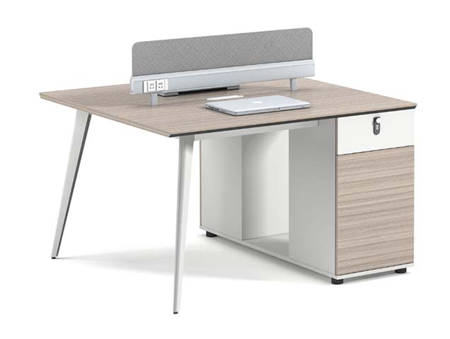2-Person Face-to-Face Office Benching Workstation with Central Privacy Screen and Integrated Storage WS-2P-FTF-1400