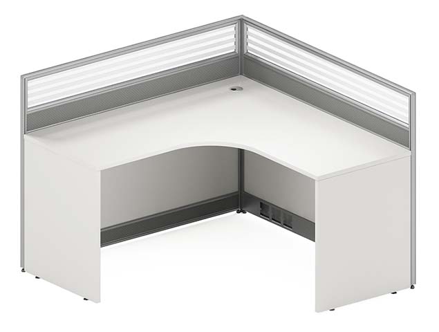 Single-Person L-Shaped Corner Office Cubicle Workstation Desk L-CORNER-CUBICLE-1600