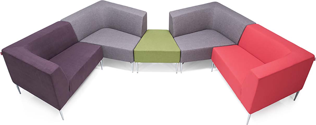 5-Piece Curved Modular Lounge Seating Set with Center Table MOD-LOU-CRV-5PC-COL