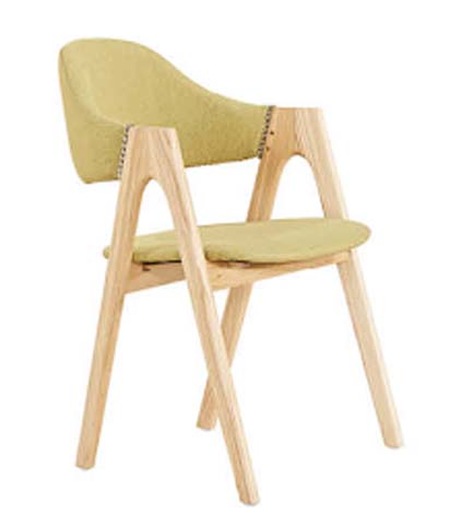 Light Green Upholstered Dining Armchair with Natural Ash Wood Frame DA-ASH-LG-01