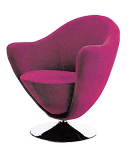 Fuchsia Velvet Organic Wrap-Around Swivel Lounge Armchair SWL-FUC-001