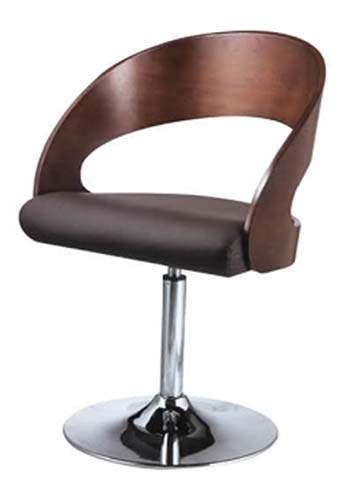 Swivel Lounge Chair with Curved Open Wrap Back and Chrome Round Pedestal Base SWL-CHR-001