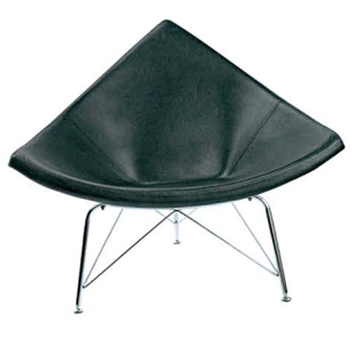 Black Upholstered Diamond Lounge Chair with Chrome Wire Eiffel Base LC-DIA-850BLK-CHR