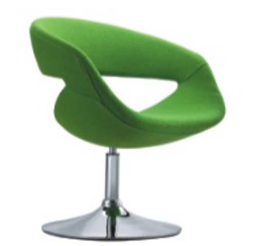 Green Upholstered 360&deg; Swivel Lounge Chair with Polished Chrome Disc Base SLC-GRN-CHR-740
