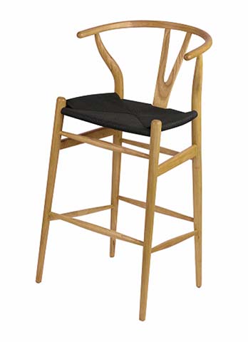 Y-Back Wooden Frame Upholstered Bar Stool BS-WD-Y075