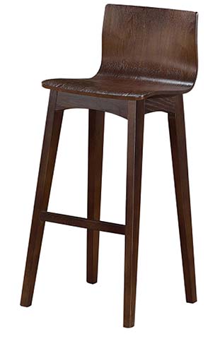Solid Wood Walnut Finish Bar Stool with Backrest and Footrest BS-WD-760-WL