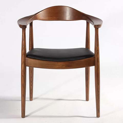 Solid Wood Curved Back Upholstered Dining Armchair DAR-WNT-001