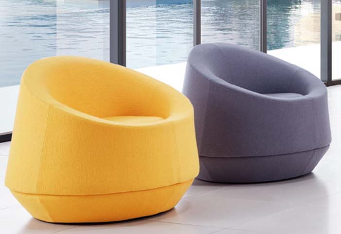 Fully Upholstered Barrel Swivel Lounge Chair LCH-BRL-880