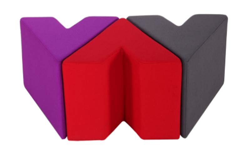 3-Piece Interlocking Chevron Modular Upholstered Ottoman Set MS-OTT-CHV-3PC-01