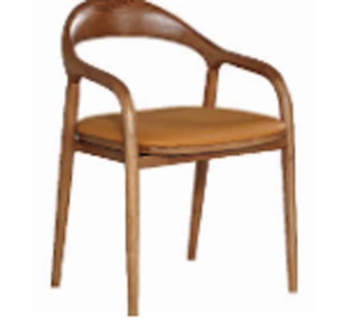 Wooden Frame Dining Chair with Upholstered Seat DCH-WD-560WAL-TAN