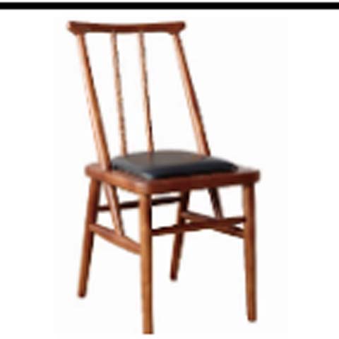 Spindle Back Wooden Dining Chair With Dark Padded Seat DC-SB-WD-480