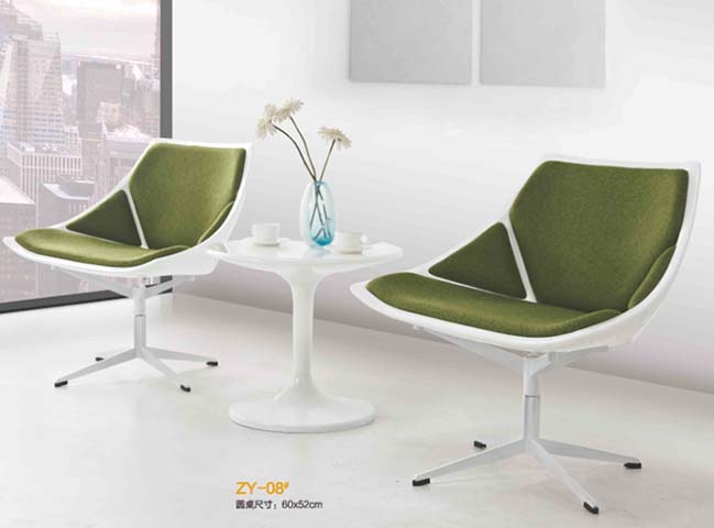 Armless Swivel Lounge Side Chair with Olive Green Upholstered Cushions ZY-08