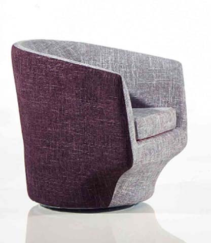 Asymmetrical Two-Tone Wraparound Swivel Lounge Armchair LAC-ASY-1020