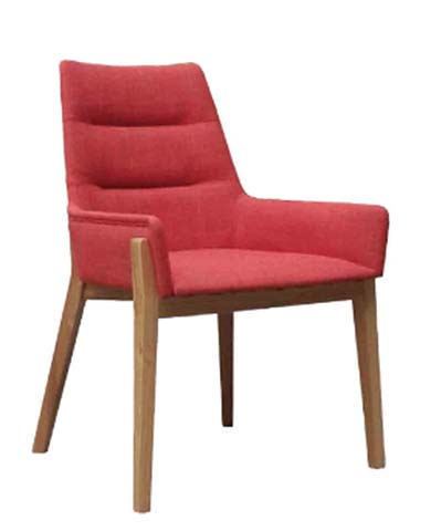 Upholstered Wooden Leg Dining Armchair DAC-WD-RED-001
