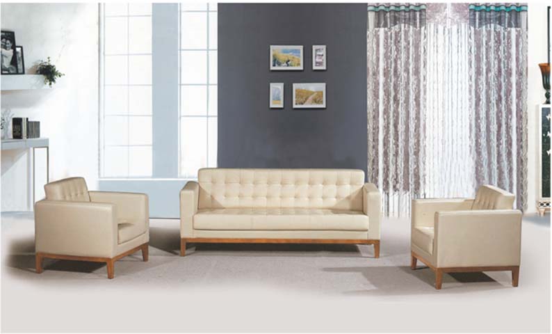 Cream Tufted 3-Piece Reception Seating Set (3-Seater Sofa + 2 Single Armchairs) TFT-WL-311-CRM