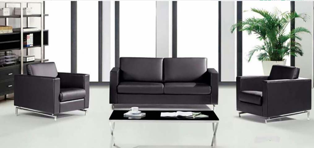 4-Piece Commercial Office Reception Seating Set with Coffee Table OFRC-4P-BLK-CHR01