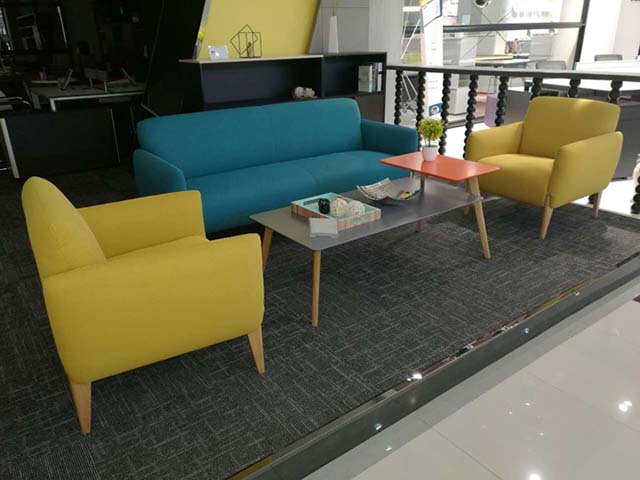 Nordic Style Fabric Office Reception Lounge Seating Set OFF-LOUNGE-3+1+1-TBL-01