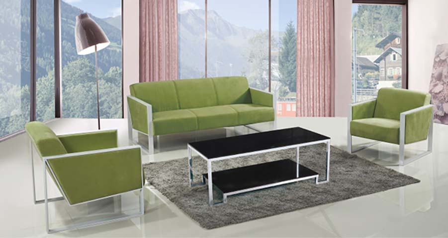 Rectangular Two-Tier Black Glass Top Coffee Table with Polished Chrome Open Frame CT-2T-BLK-CHR-1120