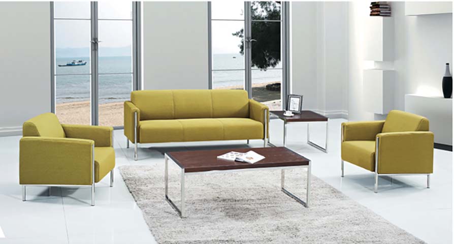 5-Piece Commercial Office Reception Lounge Set with Coffee & Side Table OF-LNG-5PC-CHR-WAL