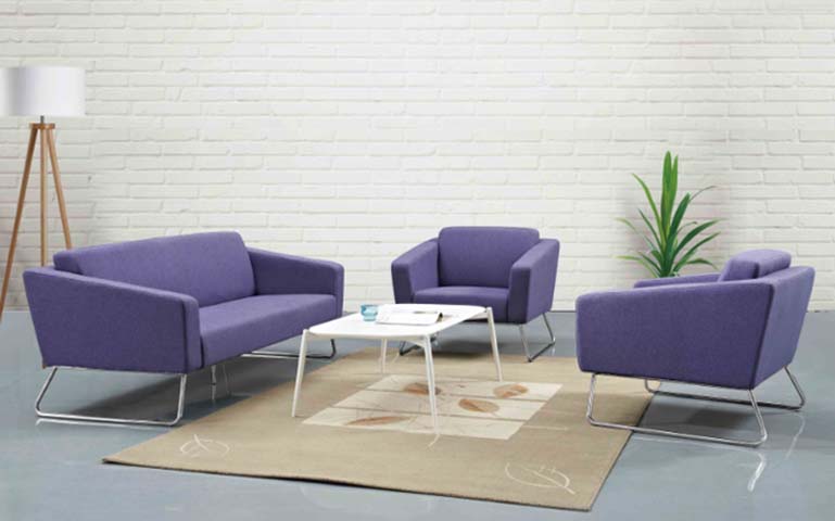 Purple Fabric Office Lounge Seating Set with Coffee Table LGS-PUR-001