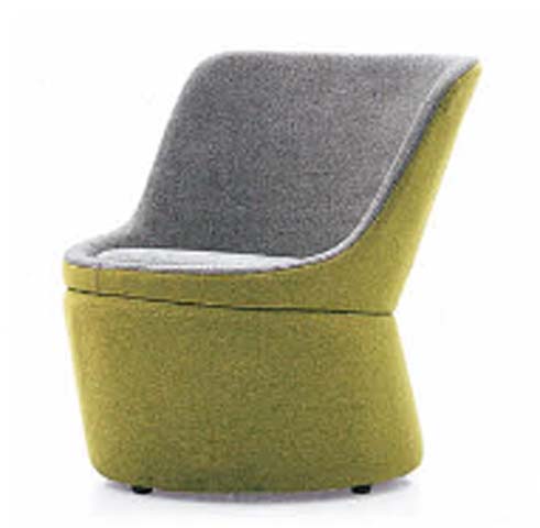 Two-Tone Boucle Upholstered Armless 360&deg; Swivel Lounge Chair SWL-BUC-2T-790