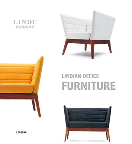 Three-Seat Upholstered Office Reception Sofa with Solid Wood Base LD0105